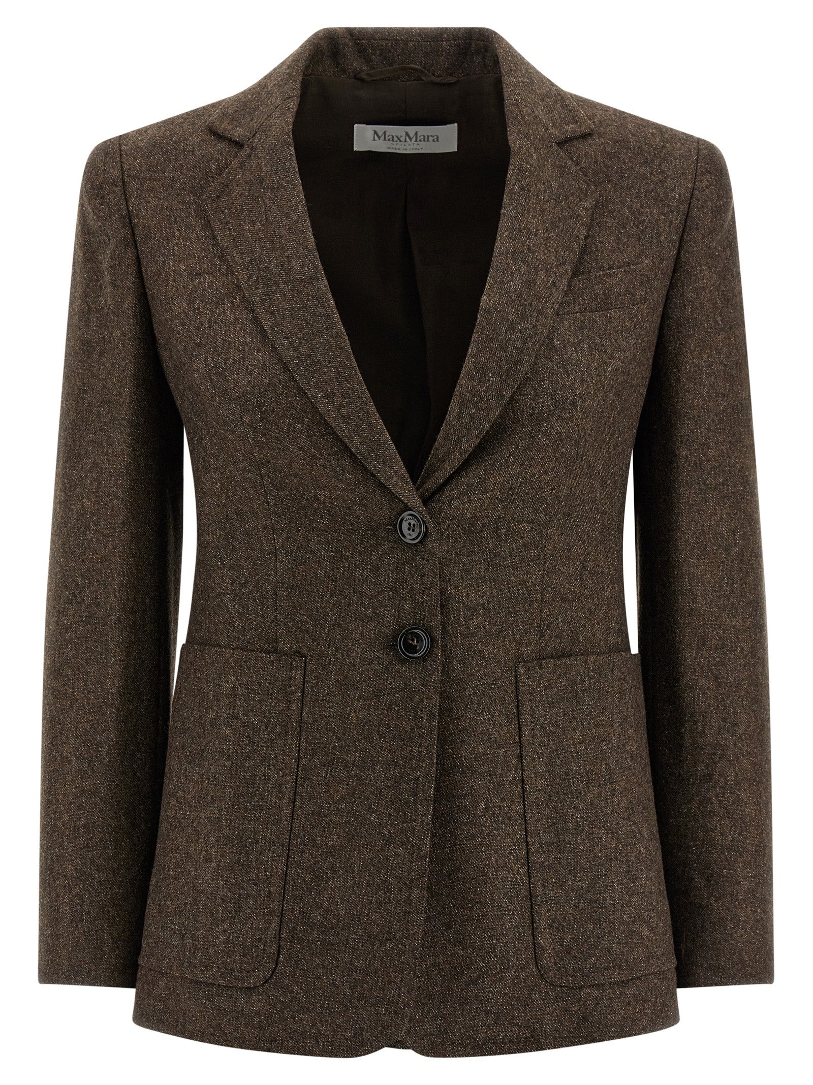 Brauner Blazer aus reiner Schurwolle