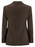 Brauner Blazer aus reiner Schurwolle