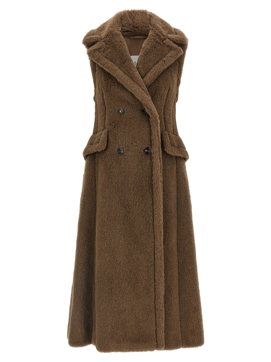 Brauner Mantel aus Alpaka und Leder Max Mara