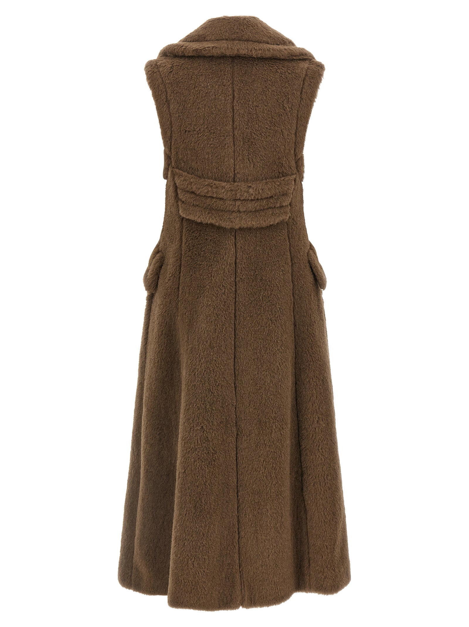 Brauner Mantel aus Alpaka und Leder Max Mara