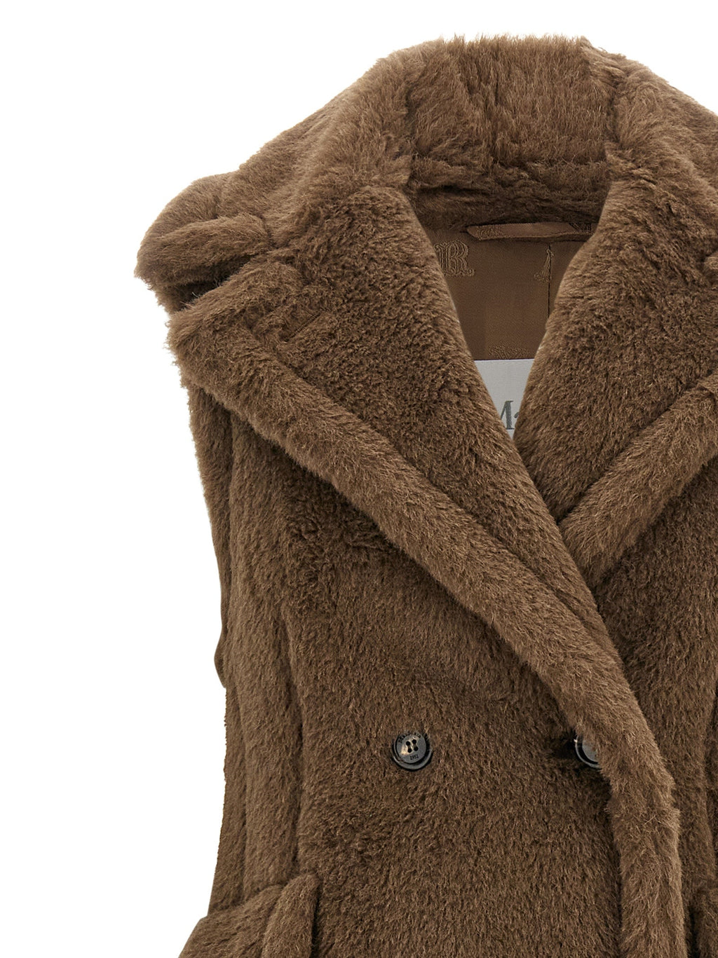 Brauner Mantel aus Alpaka und Leder Max Mara