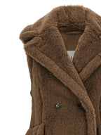 Brauner Mantel aus Alpaka und Leder Max Mara
