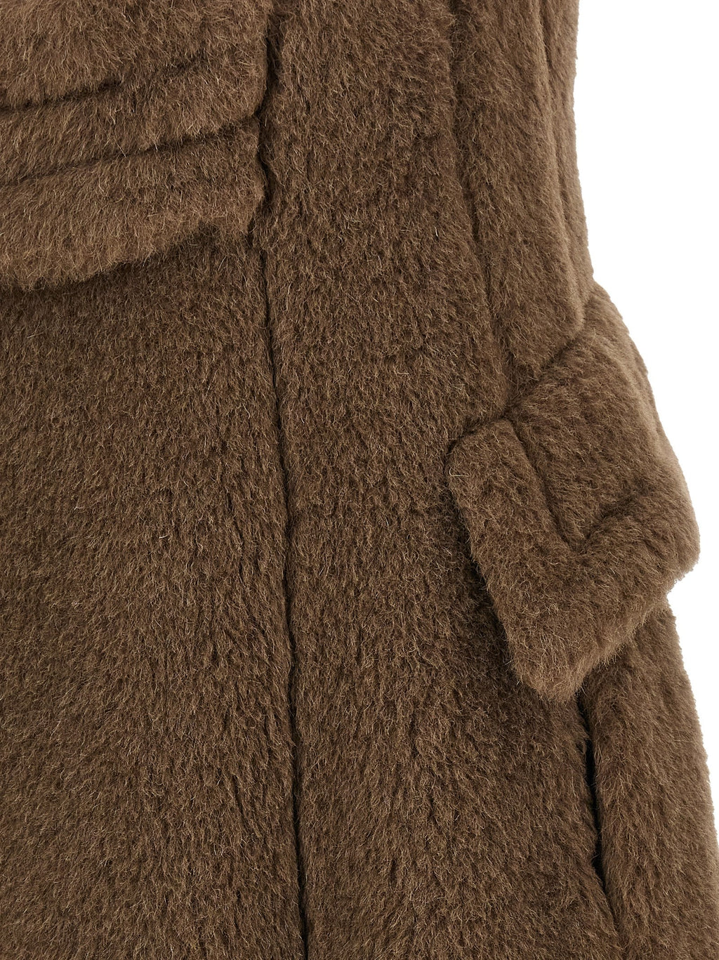 Brauner Mantel aus Alpaka und Leder Max Mara