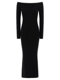 Langes Wollkleid in Schwarz
