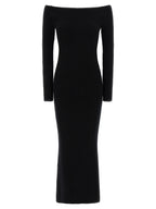 Langes Wollkleid in Schwarz