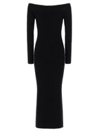 Langes Wollkleid in Schwarz