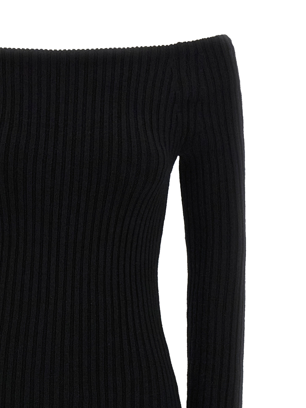 Langes Wollkleid in Schwarz