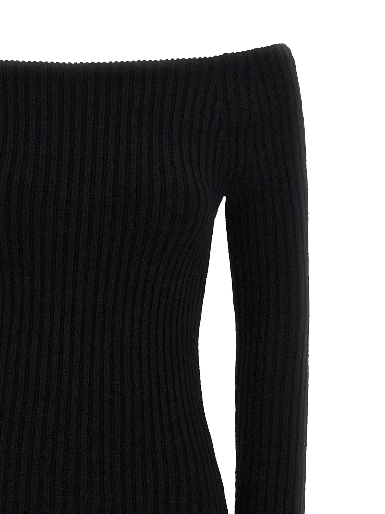 Langes Wollkleid in Schwarz