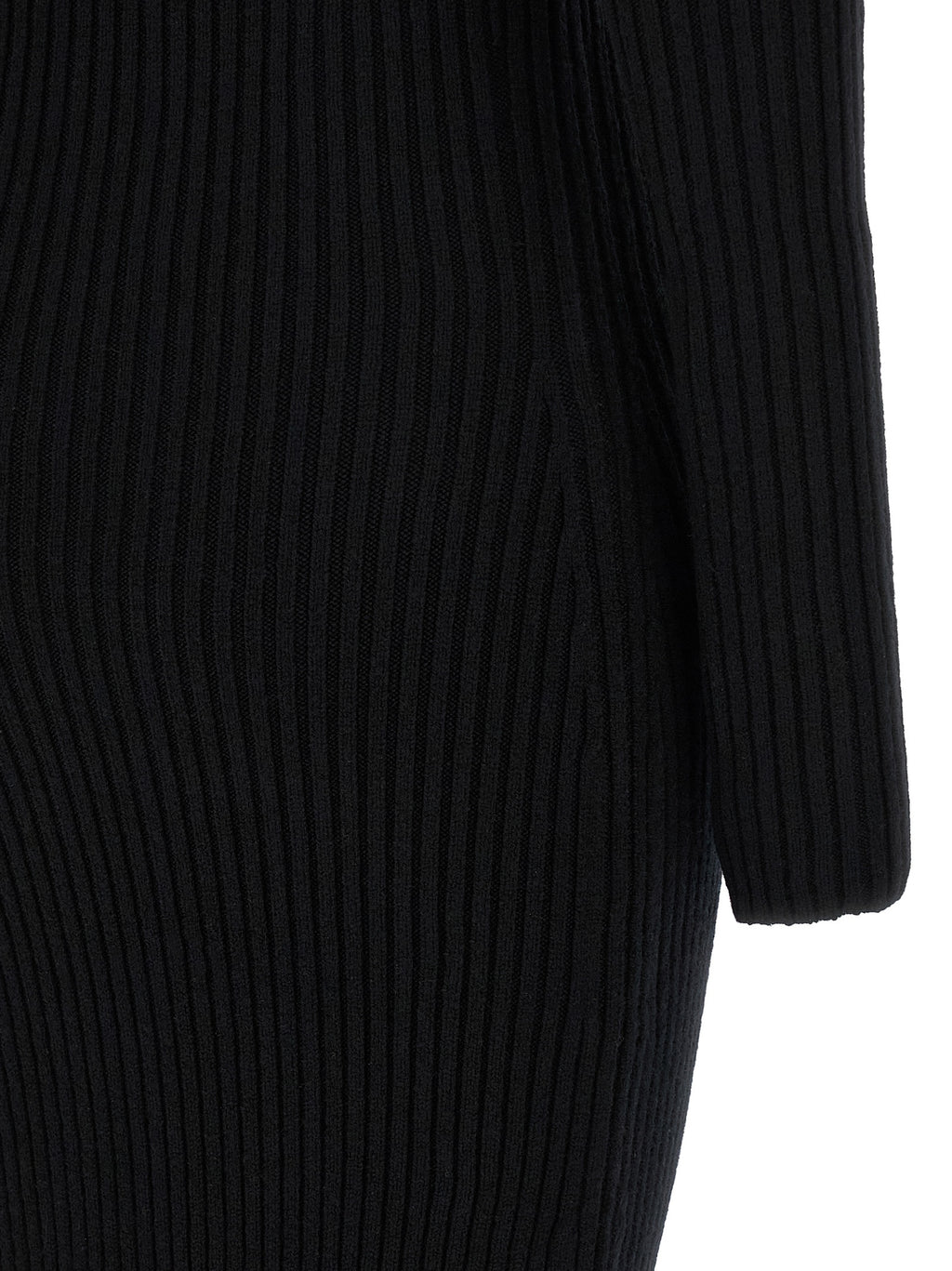 Langes Wollkleid in Schwarz