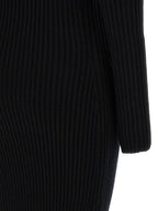 Langes Wollkleid in Schwarz
