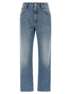 Blaue Jeans aus Baumwolle im geraden Schnitt
