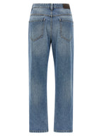 Blaue Jeans aus Baumwolle im geraden Schnitt