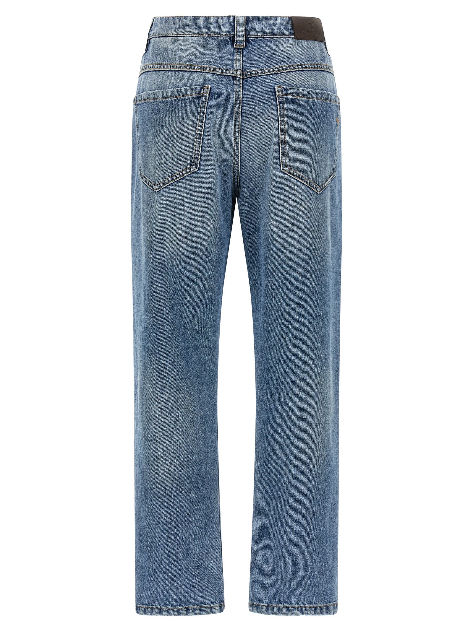 Blaue Jeans aus Baumwolle im geraden Schnitt