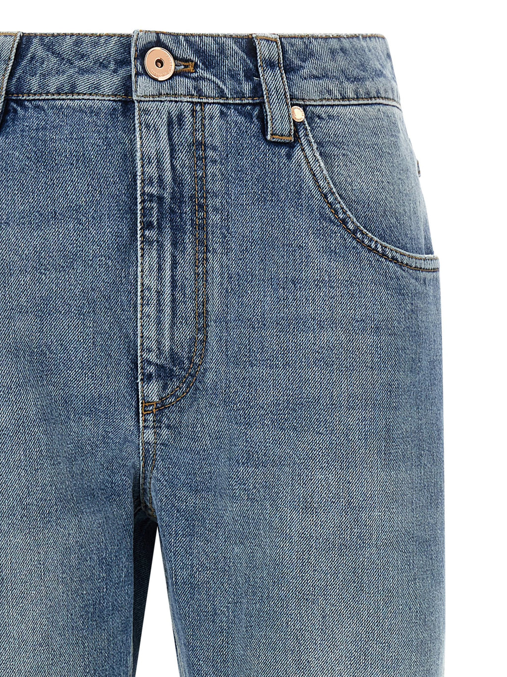 Blaue Jeans aus Baumwolle im geraden Schnitt