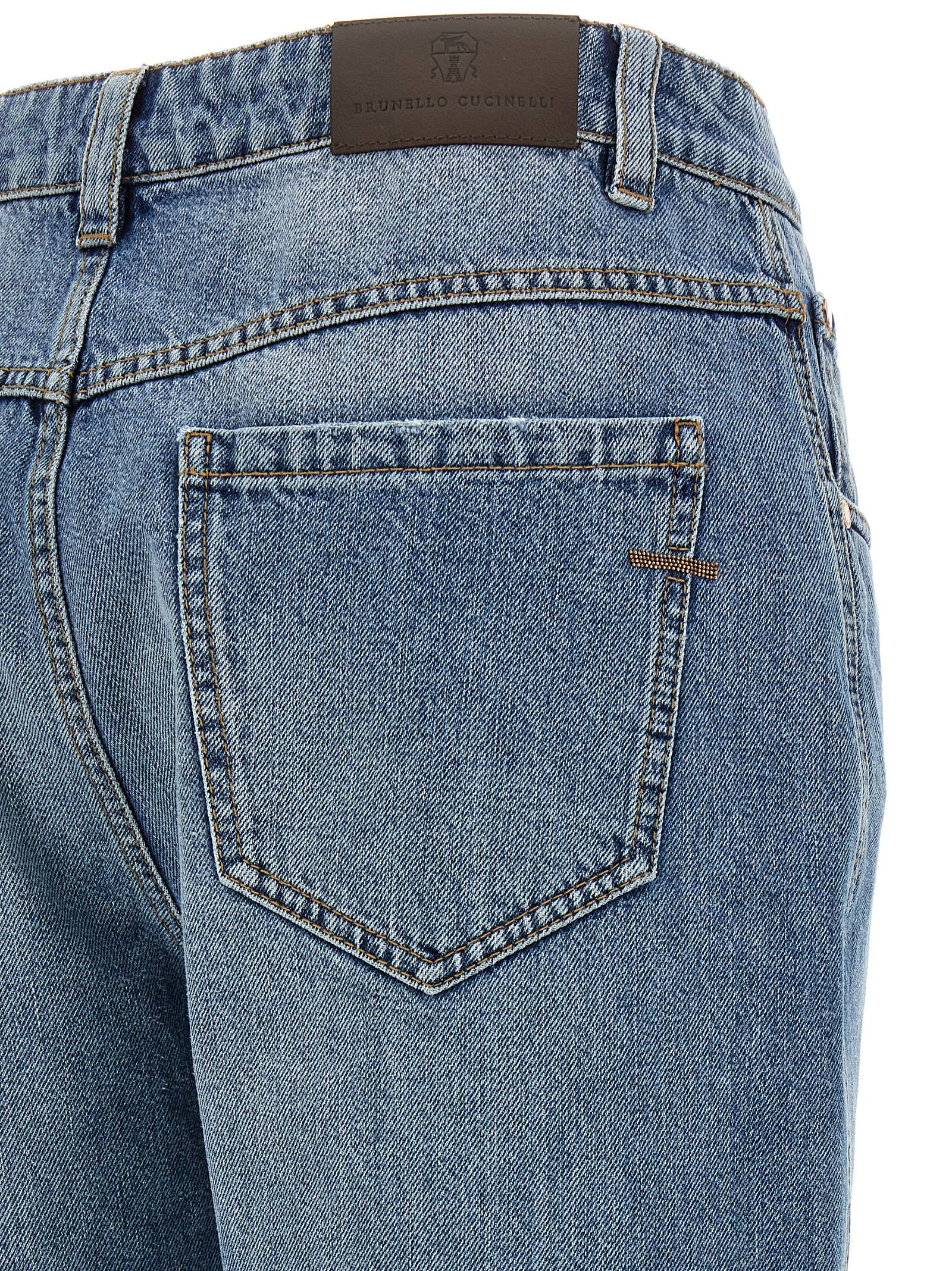 Blaue Jeans aus Baumwolle im geraden Schnitt