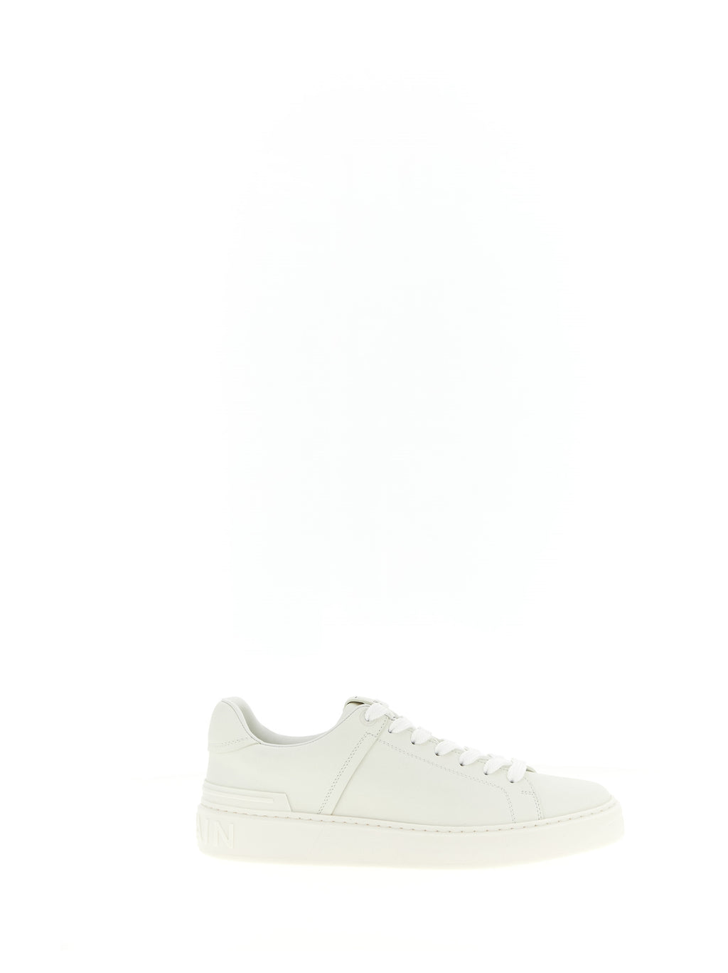 Weiße Kalbsleder Low-Top-Sneaker