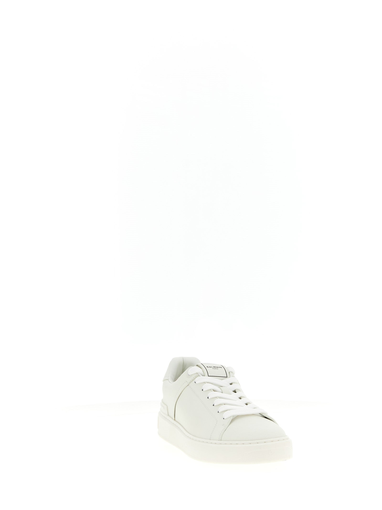 Weiße Kalbsleder Low-Top-Sneaker