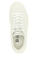 Weiße Kalbsleder Low-Top-Sneaker