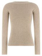 Beige Wollstrickjacke