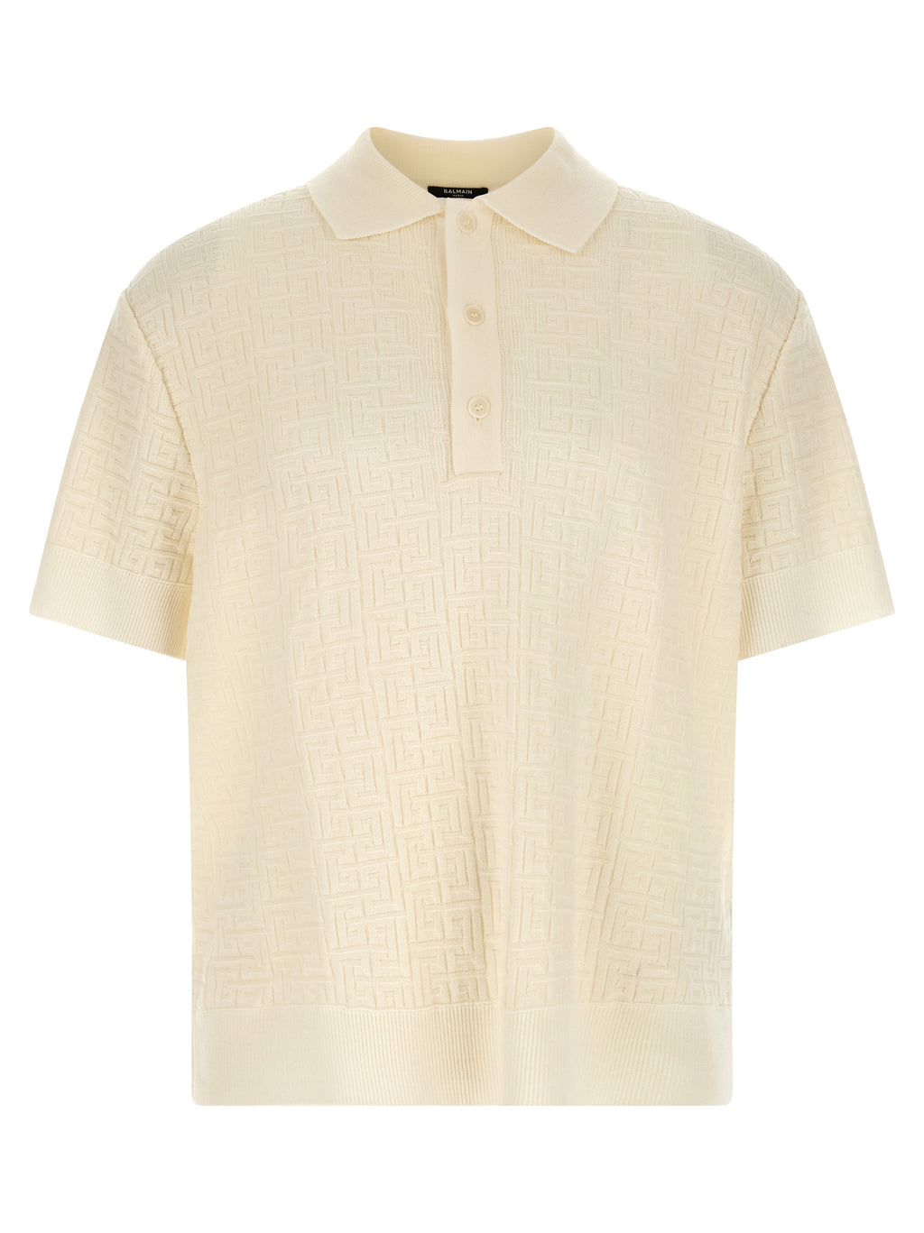 Weißes Woll-Poloshirt