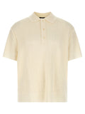 Weißes Woll-Poloshirt