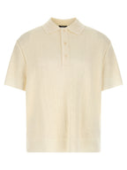 Weißes Woll-Poloshirt