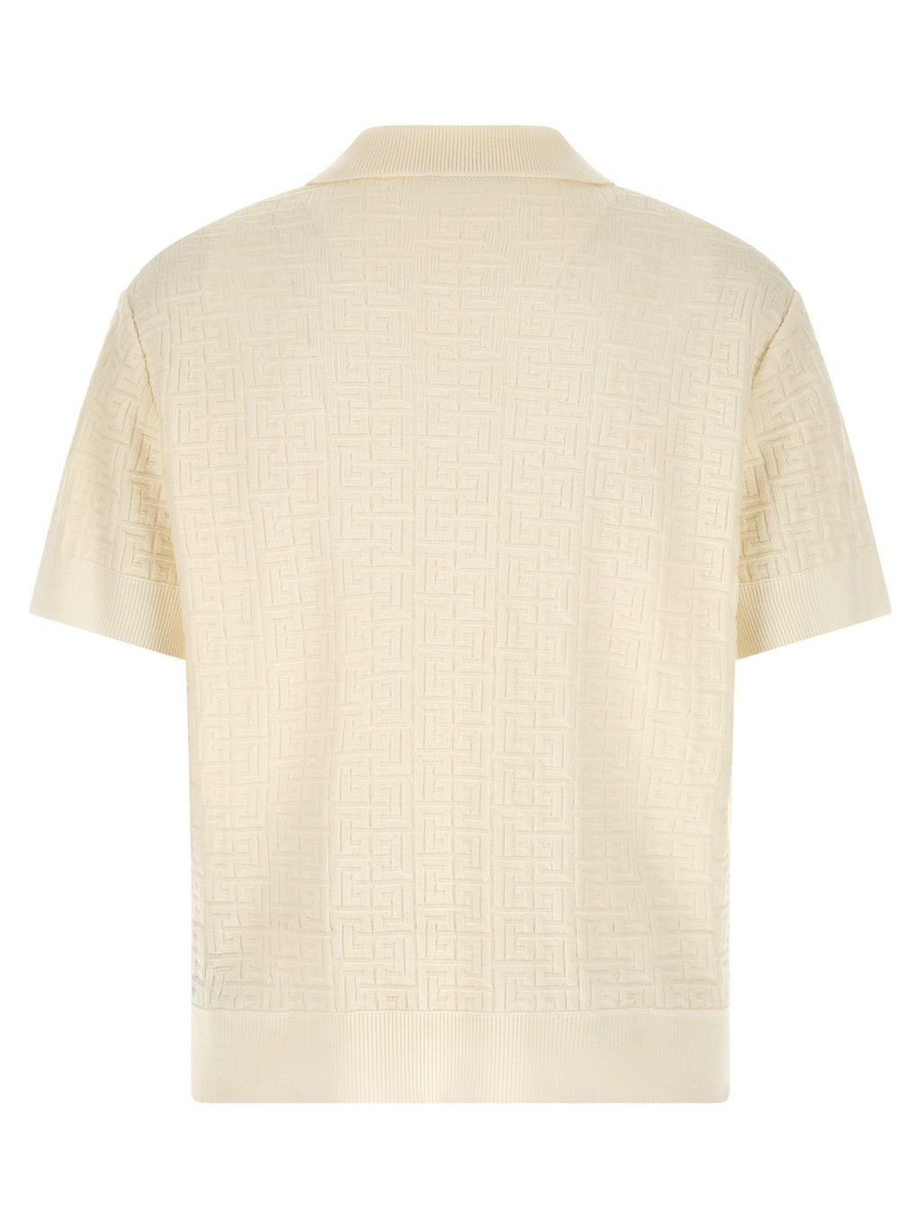 Weißes Woll-Poloshirt