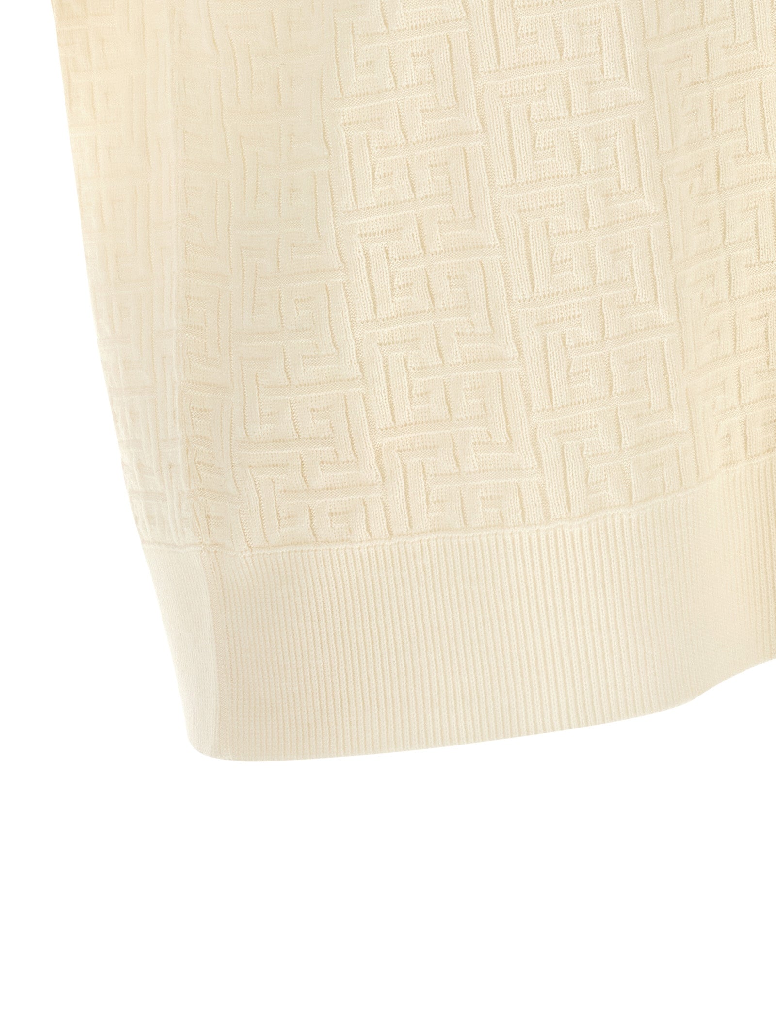 Weißes Woll-Poloshirt