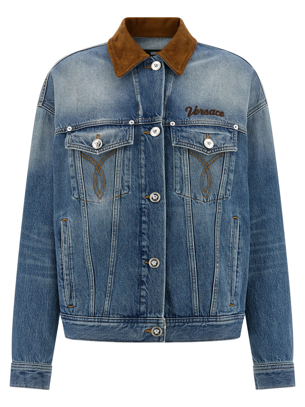 Blaue Jeansjacke aus Baumwolle