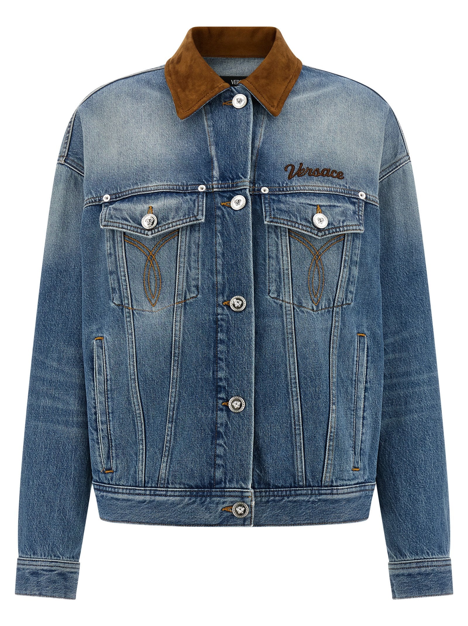 Blaue Jeansjacke aus Baumwolle