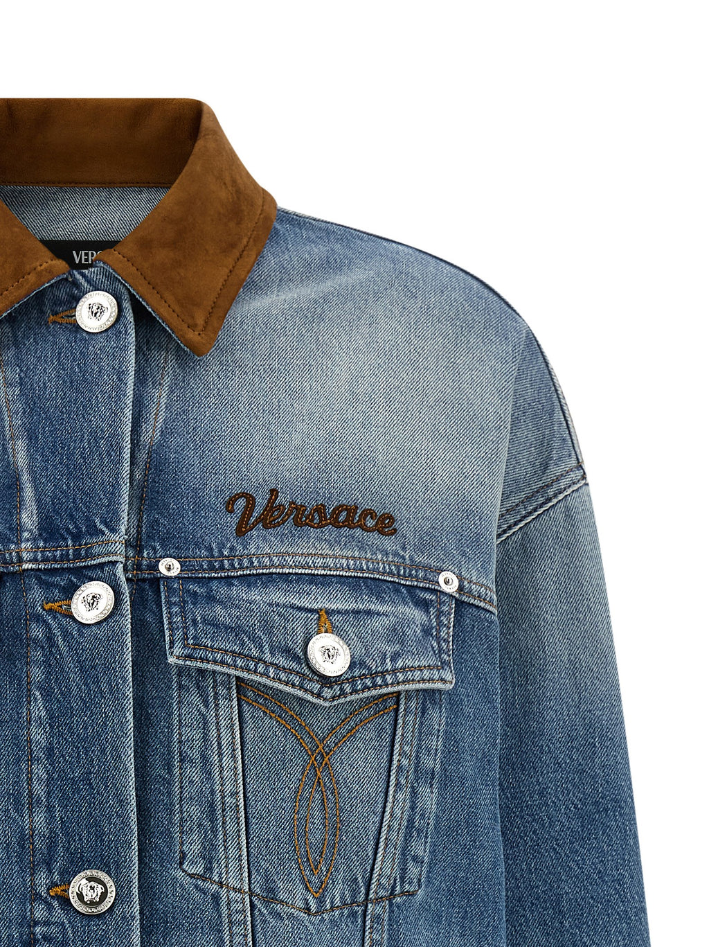Blaue Jeansjacke aus Baumwolle