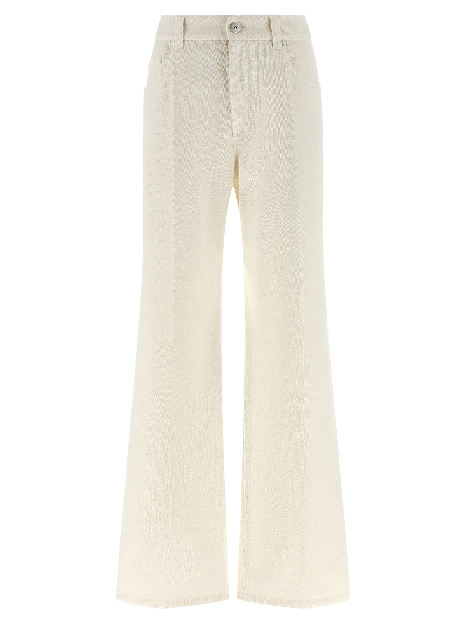 Weiße Baumwolljeans im Relaxed Fit