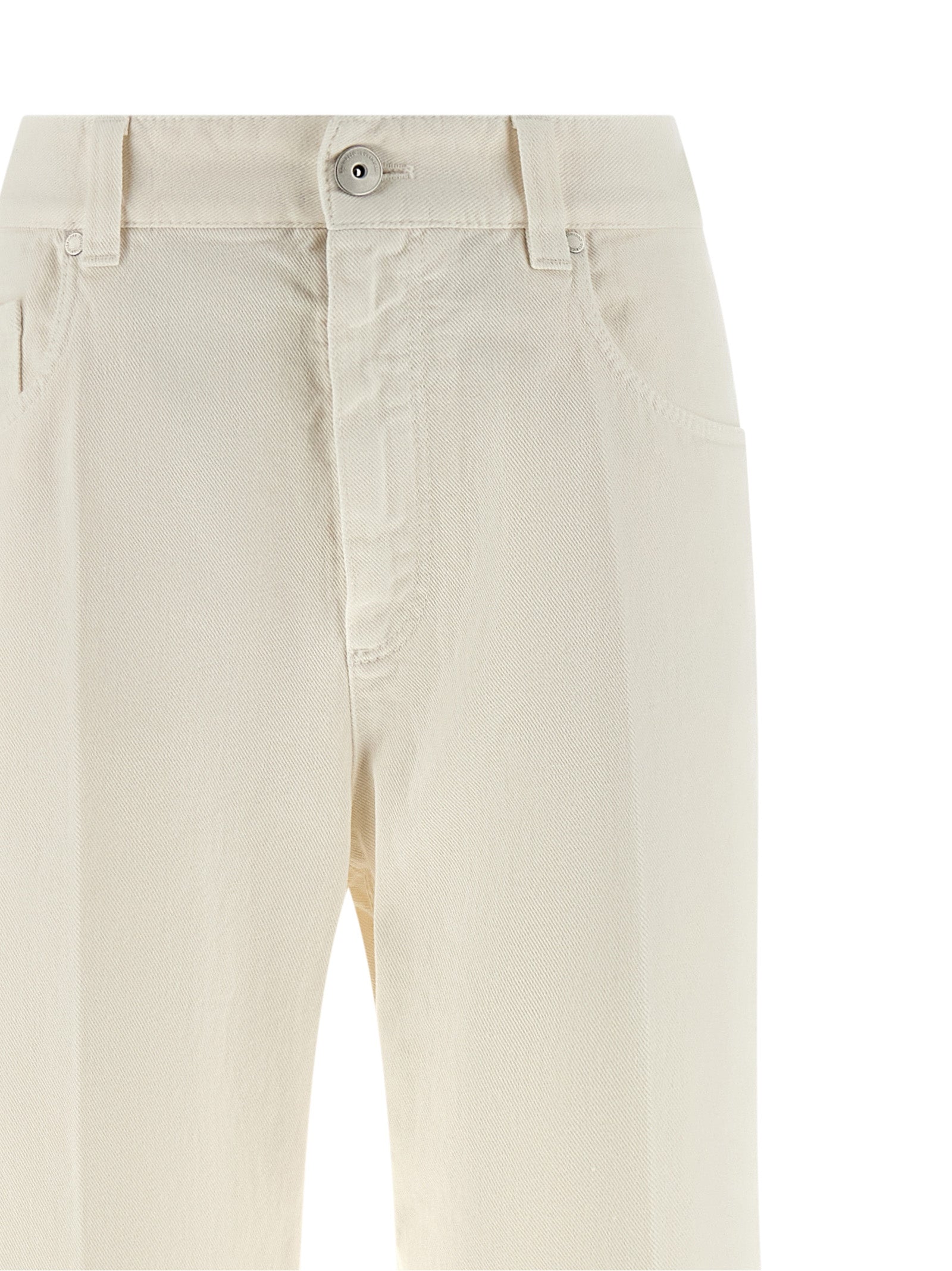 Weiße Baumwolljeans im Relaxed Fit