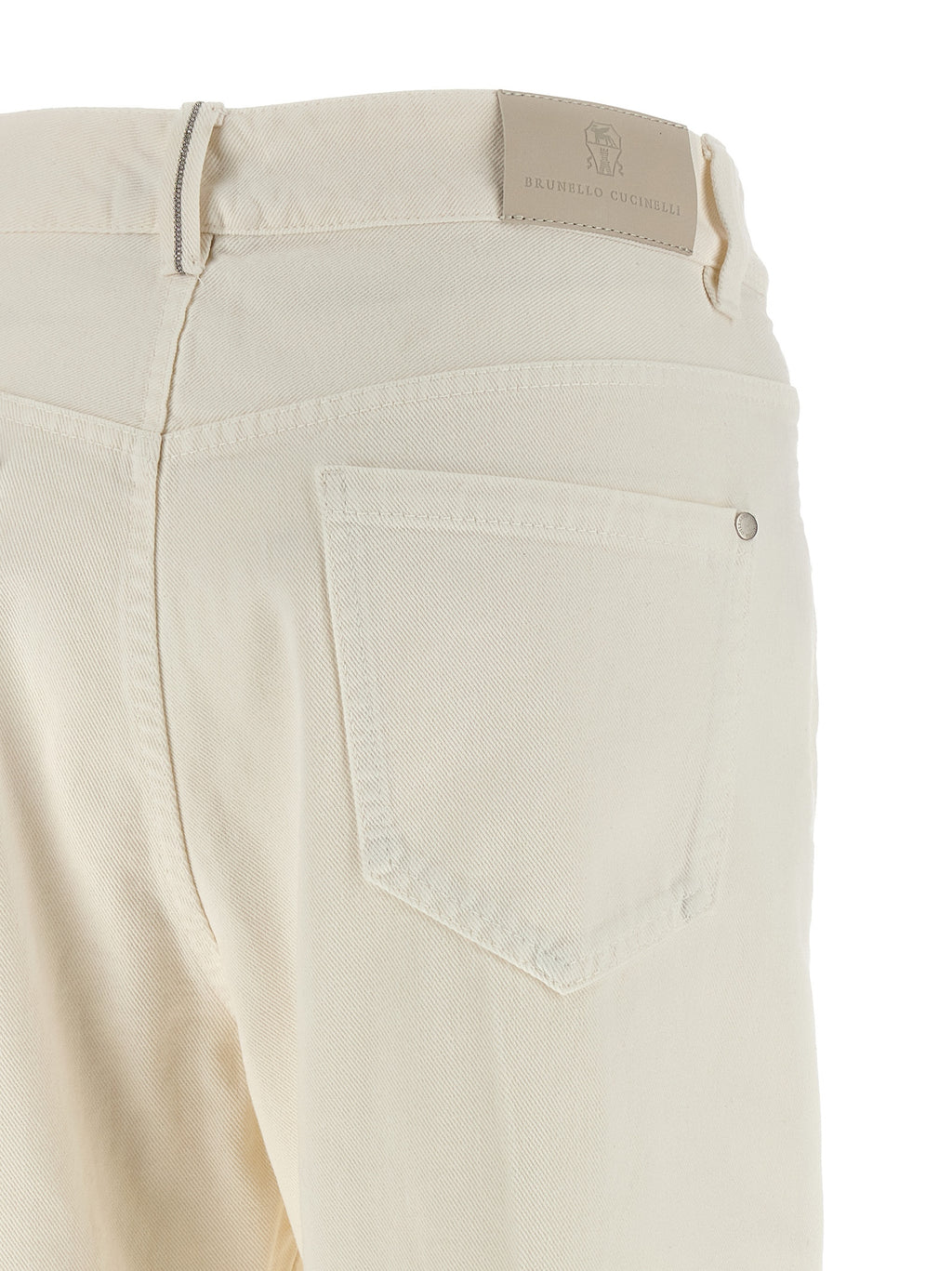 Weiße Baumwolljeans im Relaxed Fit