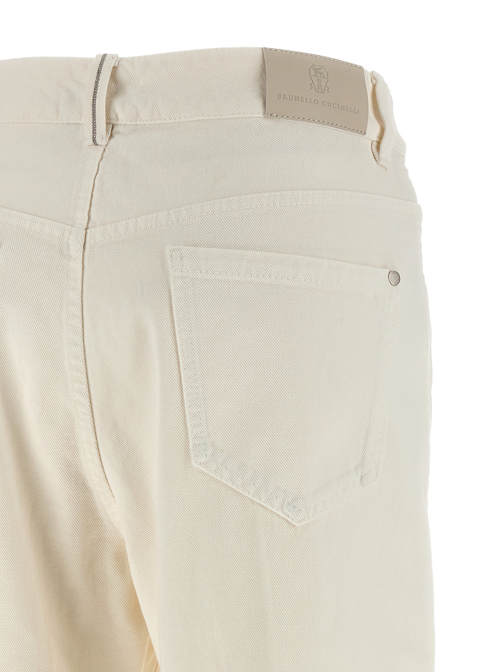 Weiße Baumwolljeans im Relaxed Fit