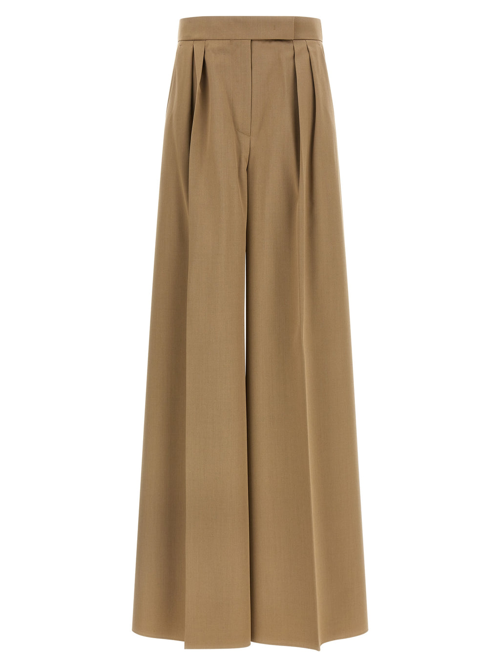 Braune Bundfaltenhose mit Nadelstreifen