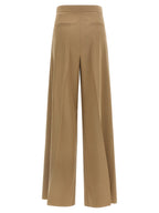 Braune Bundfaltenhose mit Nadelstreifen