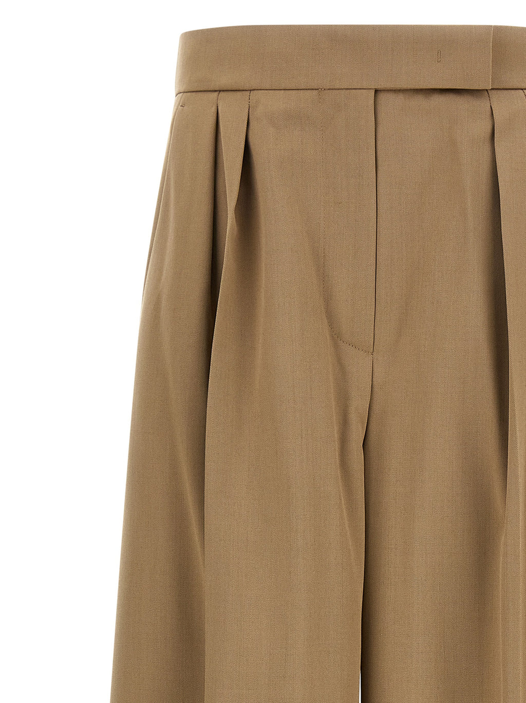 Braune Bundfaltenhose mit Nadelstreifen
