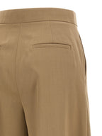Braune Bundfaltenhose mit Nadelstreifen