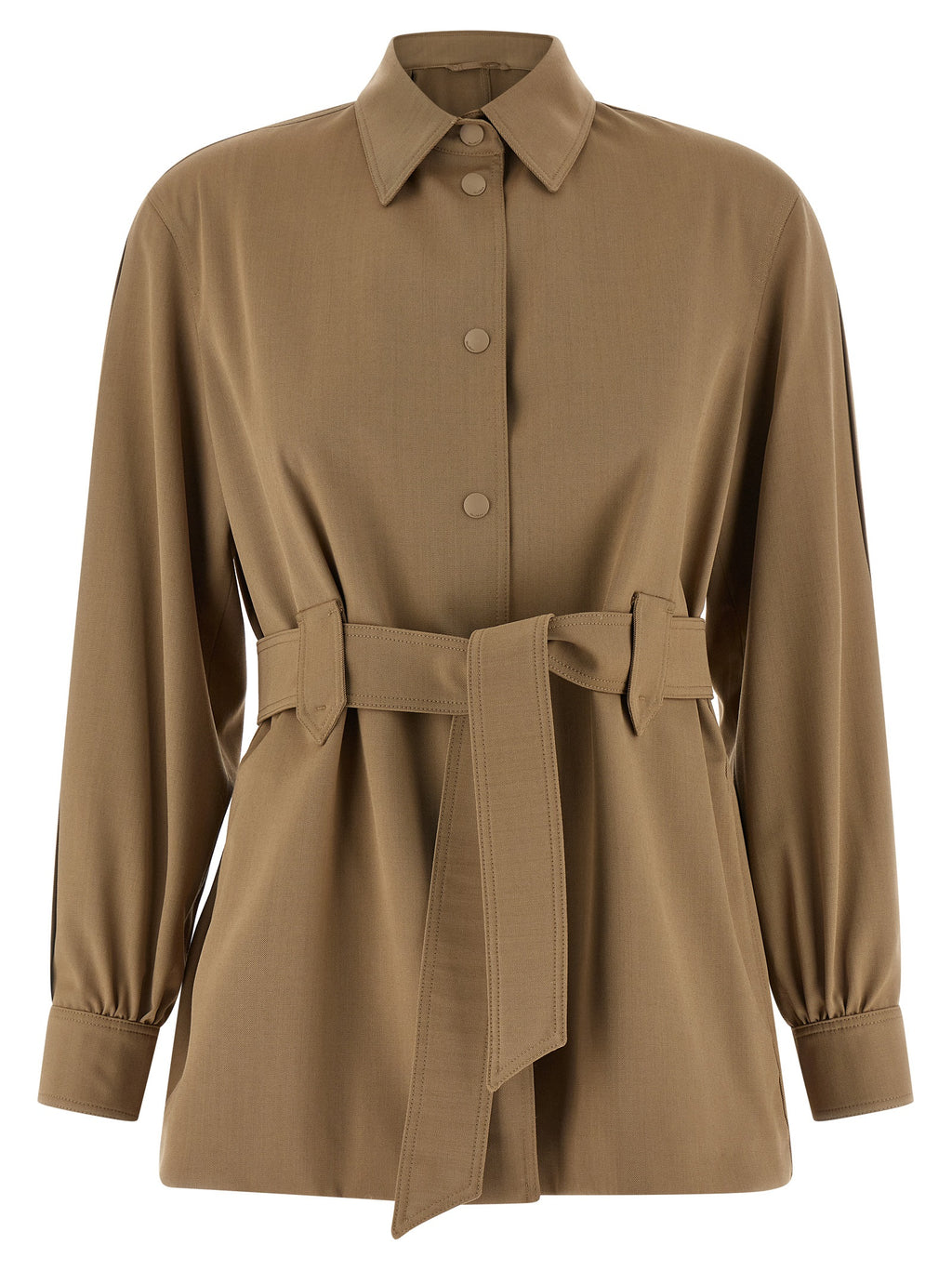 Bluse aus reiner Schurwolle in Beige