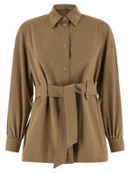 Bluse aus reiner Schurwolle in Beige