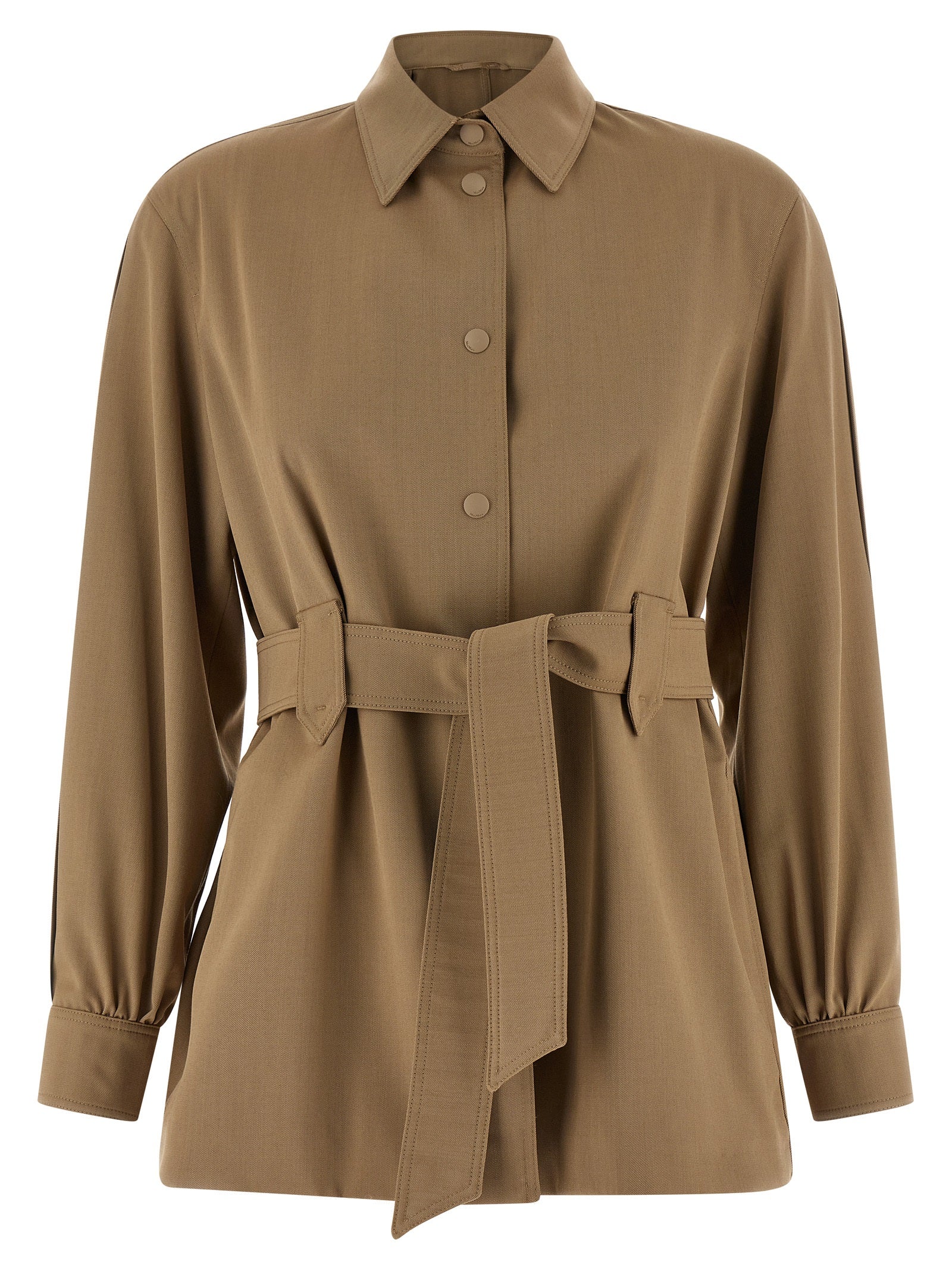 Bluse aus reiner Schurwolle in Beige
