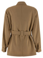 Bluse aus reiner Schurwolle in Beige