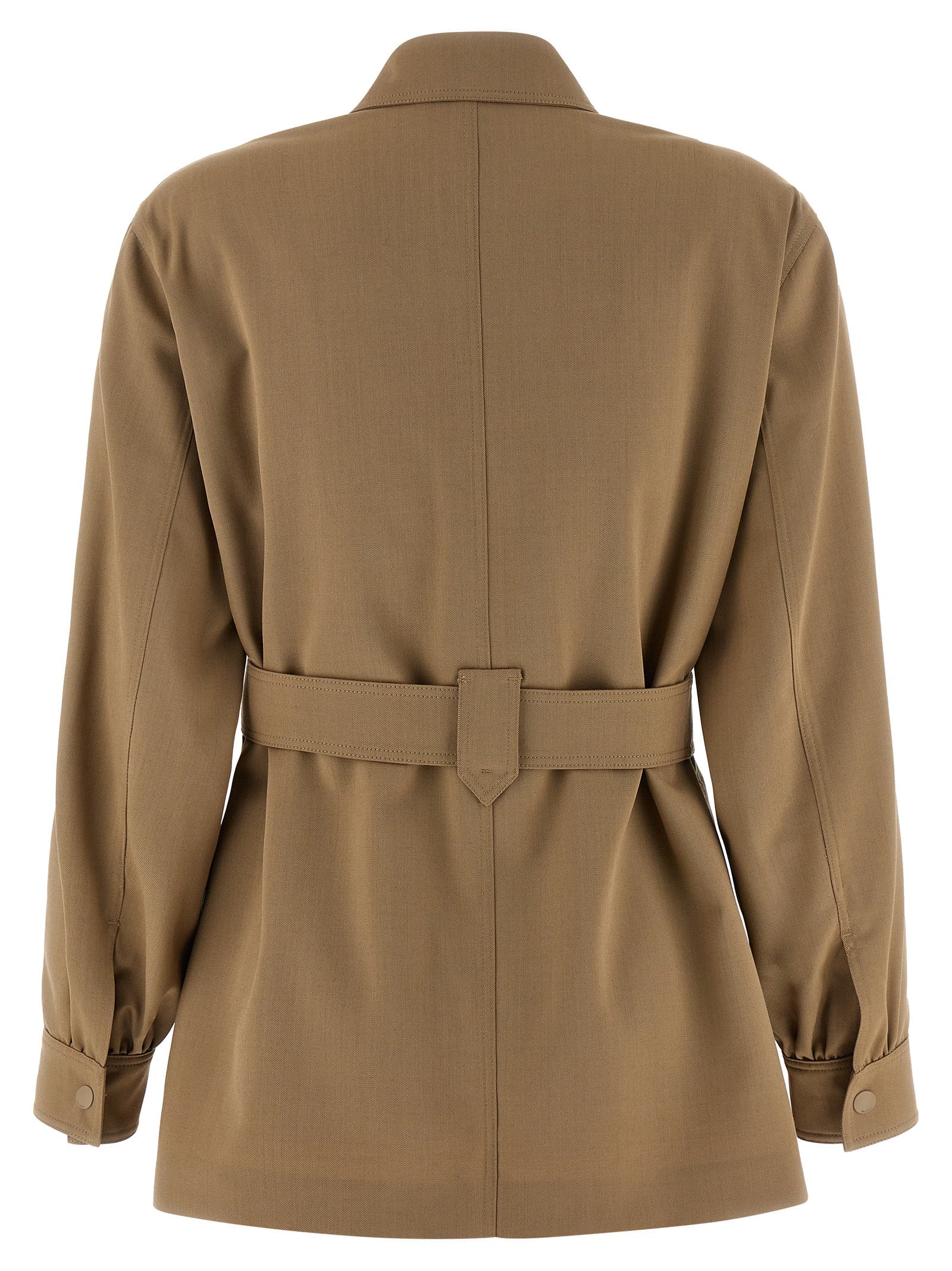 Bluse aus reiner Schurwolle in Beige