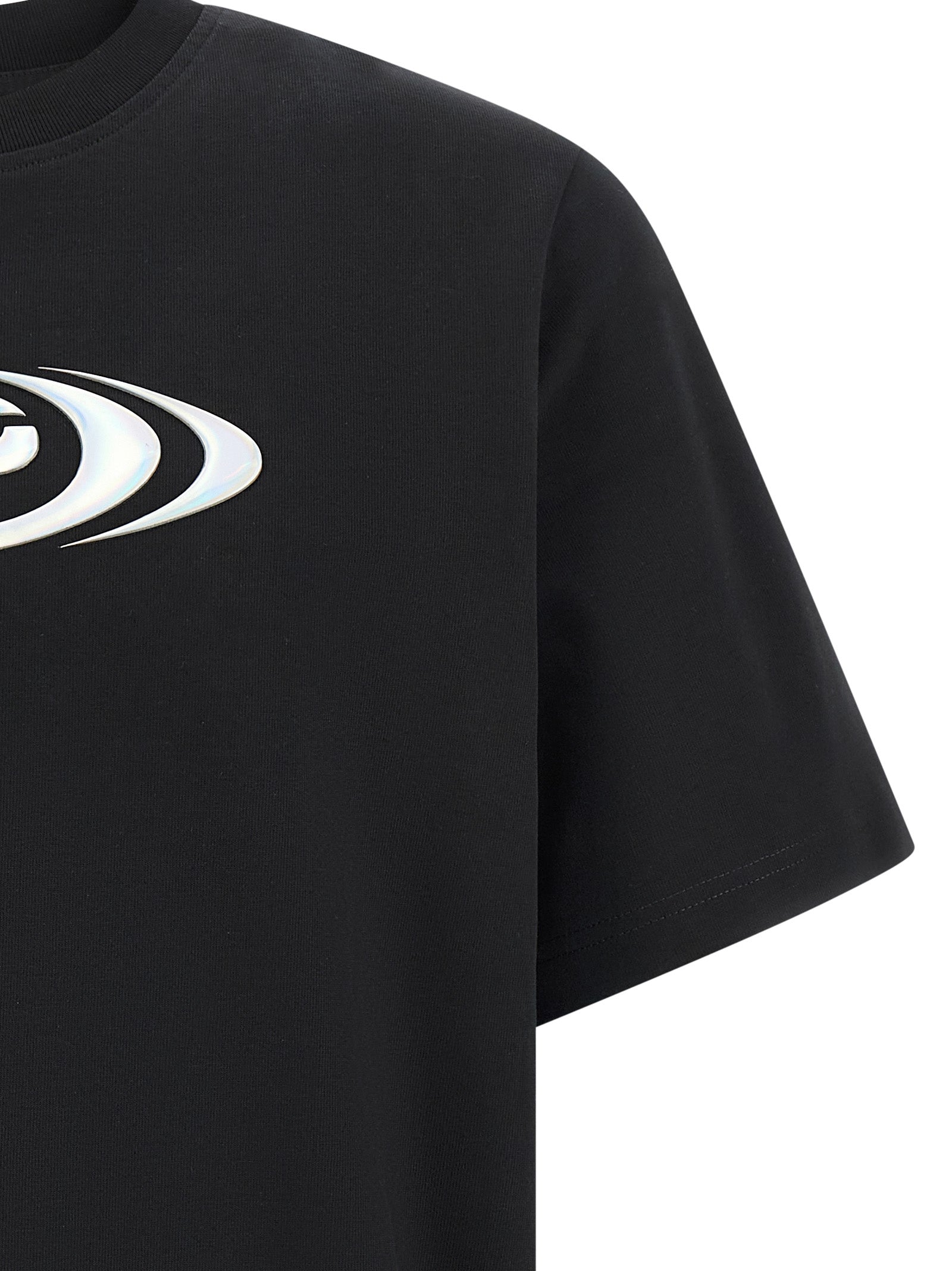Schwarzes Bio-Baumwoll-T-Shirt