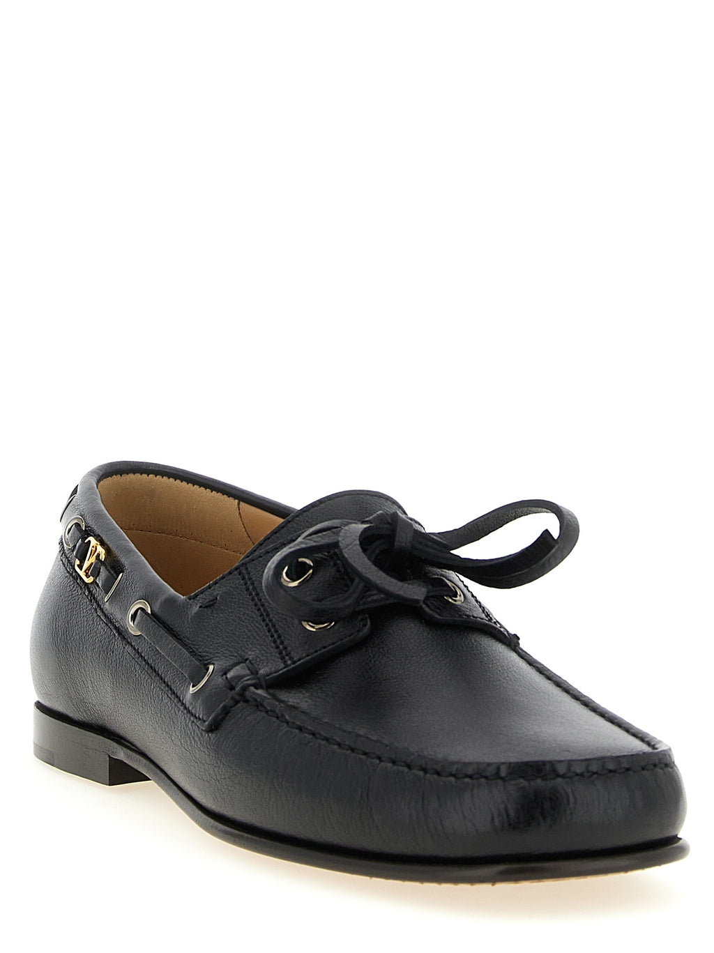Schwarze Loafer aus Büffelleder zum Hineinschlüpfen