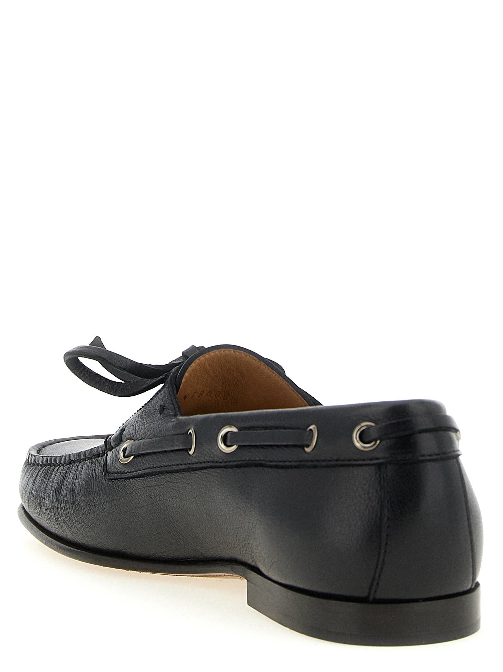 Schwarze Loafer aus Büffelleder zum Hineinschlüpfen