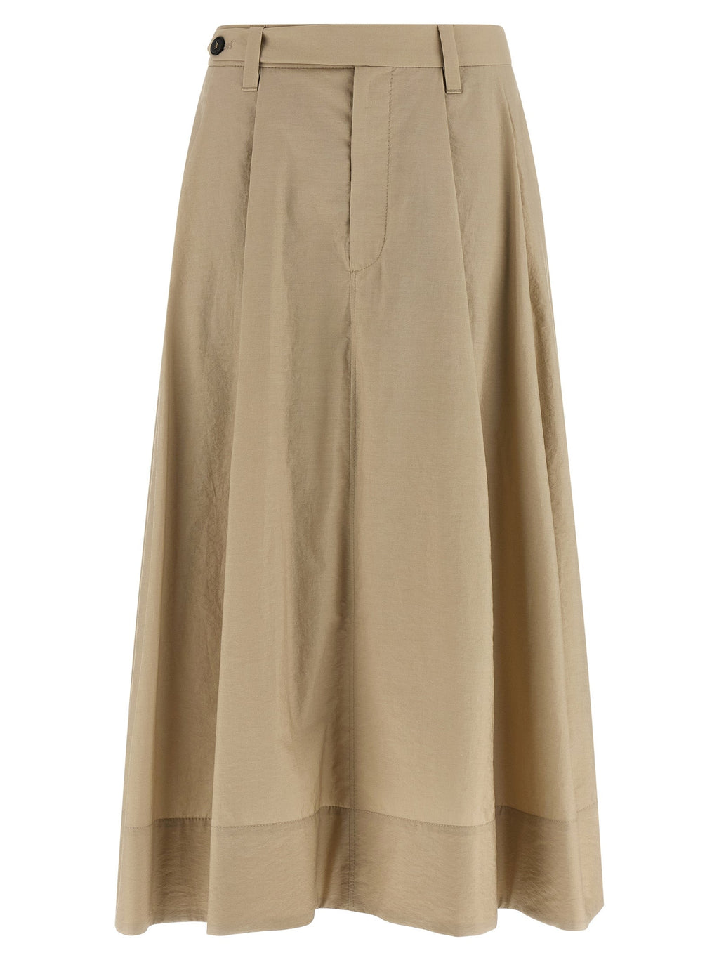 Beiger Baumwoll-Midirock Brunello Cucinelli