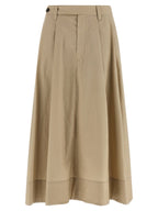 Beiger Baumwoll-Midirock Brunello Cucinelli