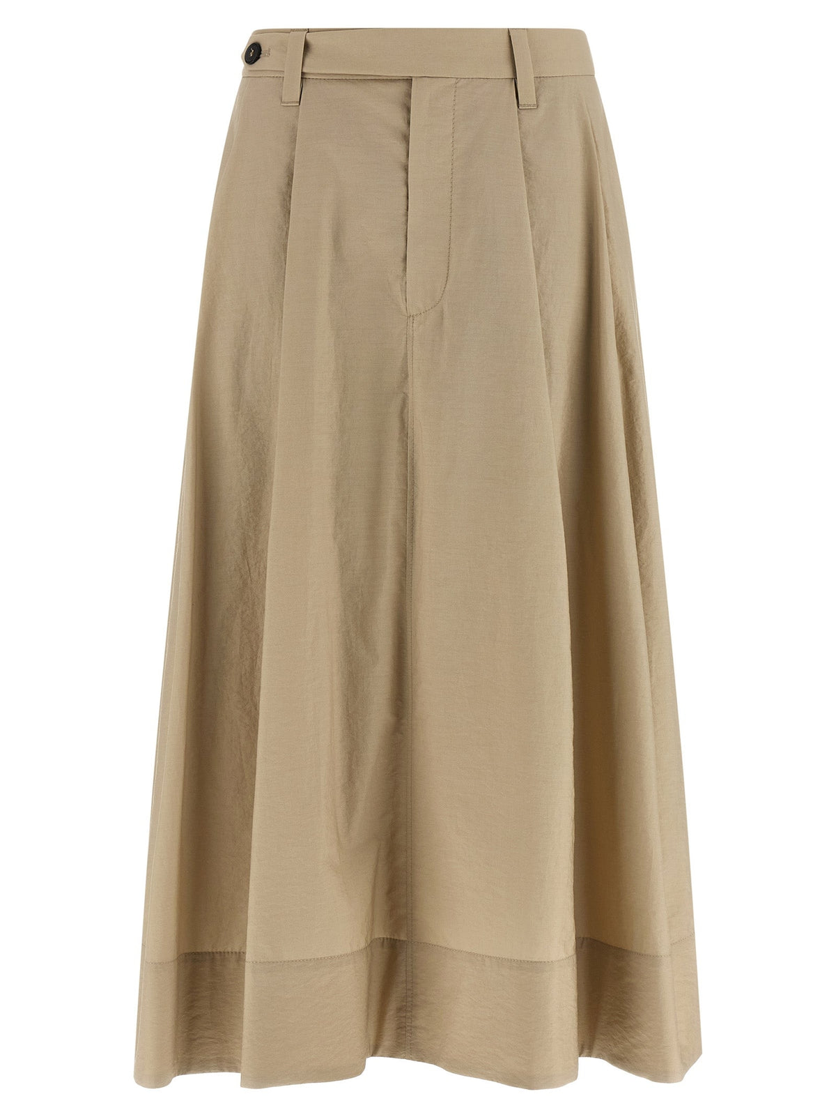 Beiger Baumwoll-Midirock Brunello Cucinelli